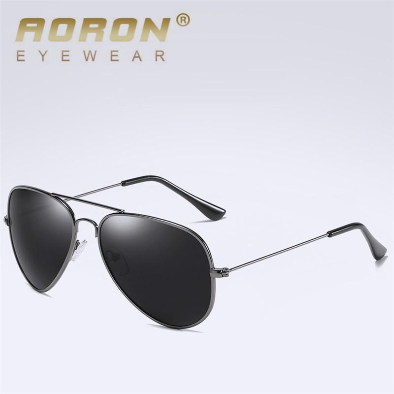 

AORON модные поляризационные солнцезащитные очки классические солнцезащитные очки для вождения металлическая оправа зеркальные линзы солнцезащитные очки для мужчин и женщин подарки Gun black Frame