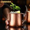 304 Edelstahl Barkeeper Cocktailbecher Moscow Mule Tassen Hammerpunkt Barwerkzeuge für Hausparty Bierkrug