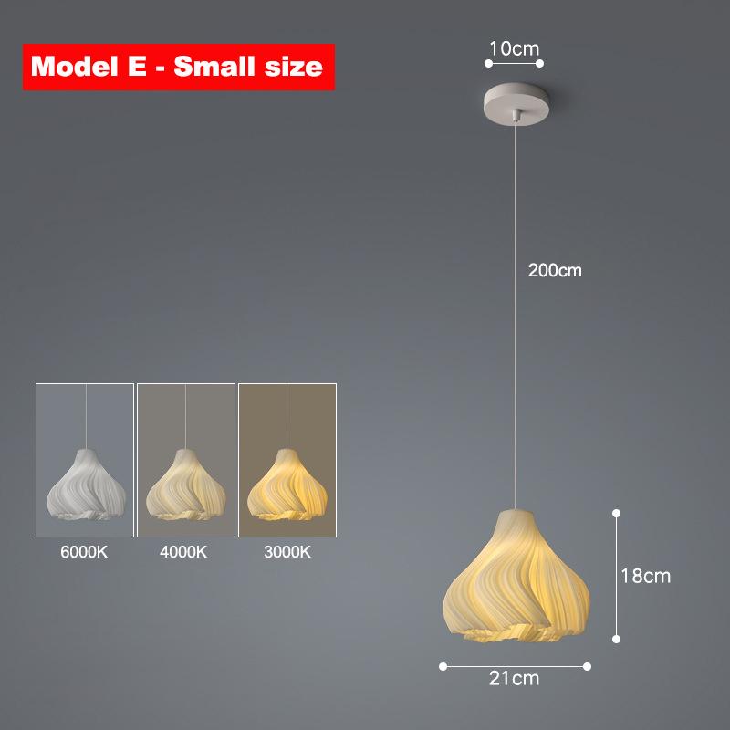 Modern 3D Printing Kitchen Bar LED Pendant Lights Bedroom Bedside Chandelier Bedroom Study Restaurant Island Cafe Hanging Light
