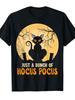 Unisex T-shirt Just a Bunch of Hocus Pocus, Cat with Halloween Autumn T-Shirt
