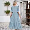 2024 Plus Size Floral Retro Casual Dress - Loose Round Neck Robe for Europe, America & Middle East