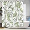Vintage Greenery Shower Curtain Set Leaf Print Bath Liner Decor for Bathroom