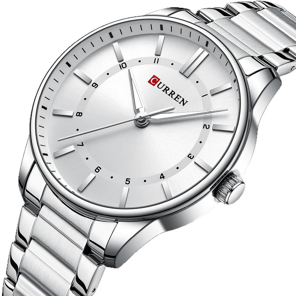 CURREN 8430 Men's Waterproof Quartz Watch with Steel Band, Business Casual Large Dial