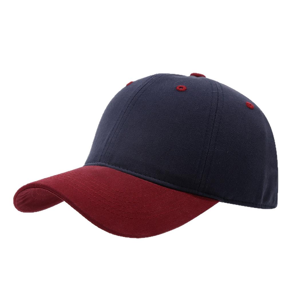 Kontrastfarben-Patchwork reine Baumwolle Baseballkappe Damen weiches Oberteil gebogene Krempe lässt das Gesicht kleiner wirken Retro vielseitig Partnerkappe