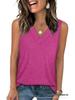 2026 Women's V-neck Casual Loose Sleeveless Summer Shirt - Solid Color, New Arrival