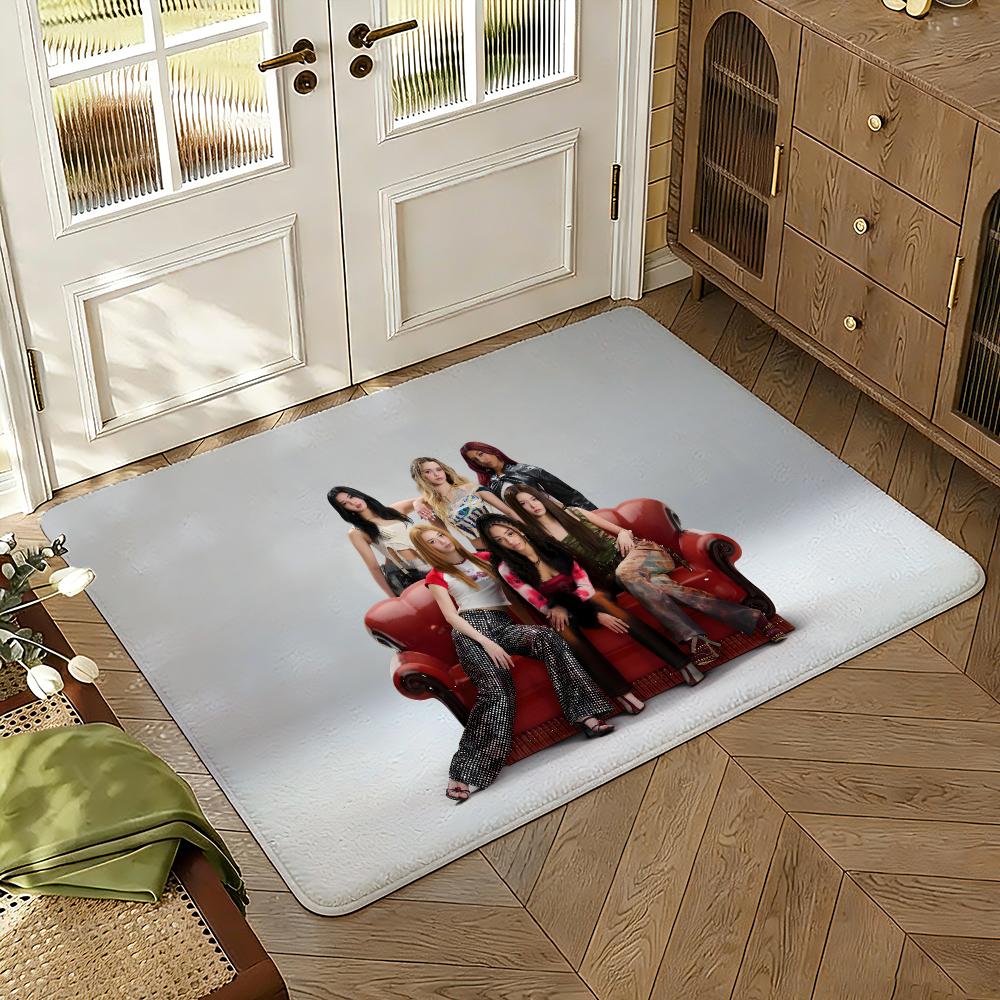 Music Band K-Katseye American Floor Mat Soft Thickened Absorbent Non-Slip Bedroom Living Room Door Mat Home Decor Flannel Rugs