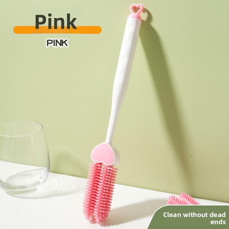 

Sanhejia Household Long-Handled Multi-Purpose Cleaning Brush with No-Dead-Angle Design розовый