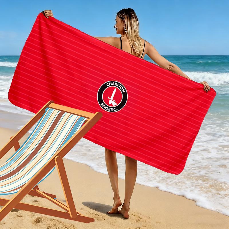 Telo Mare Stampato Charlton Athletic FC, Telo Grande Morbido Asciugatura Rapida per Spiaggia Campeggio Nuoto