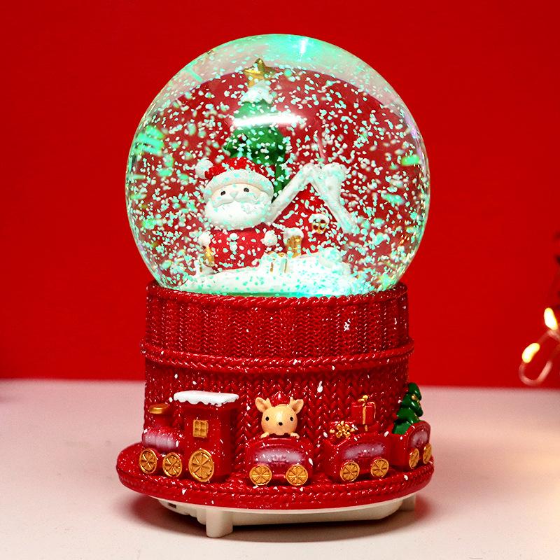 Children's Christmas Decorations: Crystal Ball Music Box Ornament for Tabletop
