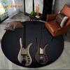 3D E-Gitarre Klassische Gitarre Musik Runder Teppich Teppich für Wohnzimmer Schlafzimmer Kinderzimmer Dekor, Haustierbereich Teppich Rutschfeste Bodenmatte
