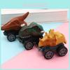 Dinosaur Pull Back Car Toy With Plastic Dinosaur Model For Kids Play And Interactive Learning