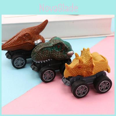 Dinosaur Pull Back Car Toy With Plastic Dinosaur Model For Kids Play And Interactive Learning