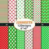 12-Sheet Christmas Journaling Paper Pack for DIY Photo Albums, Scrapbooks, and Crafts