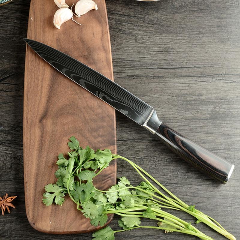 Kitchen Knife 8 Inch Slicing Knife High Carbon Stainless Steel Sharp Slicing Knife with Knife Cover