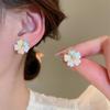 Colorful Acrylic Flower Stud Earrings for Women Five Color Petals Sweet Lovely Small Earrings Brincos Feminino 2025 New Trend