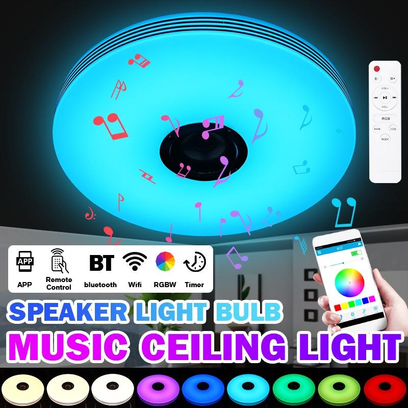 Music RGB Led Ceiling Light Lamp Flush Mount Round Music APP Bluetooth Speaker Smart Ceiling Lamp 36W/72W