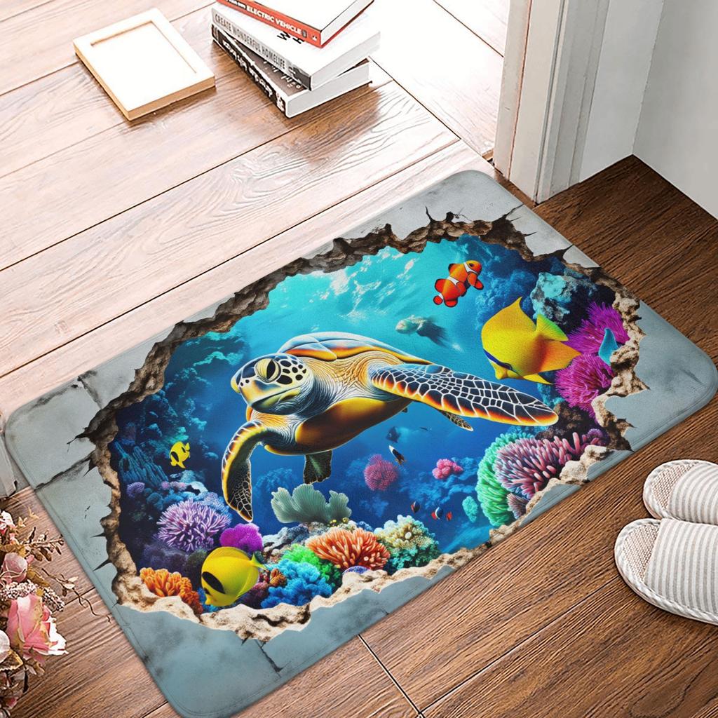 3D Optical Illusion Bear Doormat Non-Slip Bath Kitchen Mat Living Room Floor Door Entrance Carpet Rug