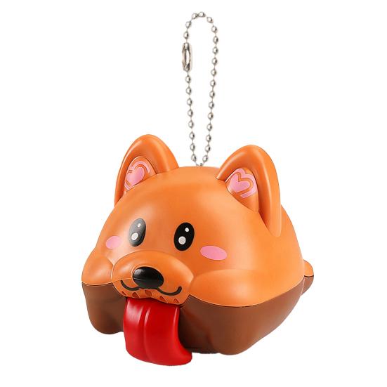 Long Tongue Dog Toy with Sound Stress Relief Cartoon Puppy Fidget Toy Keychain Backpack Hanging Decoration Interactive Tongue Animal Decompression Toy