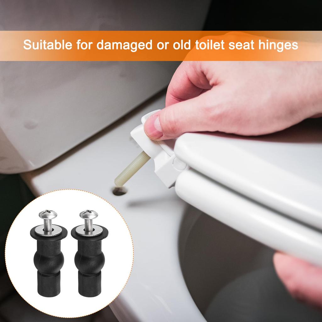 uxcell Toilet Seat Hinge Screw Hinge Bolt Screw Toilet Seat Fixture for Top Mounted Toilet Seat Hinge Toilet Seat Replacement Parts Kit Washer