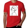 Woman's Face One Line Illustration - Adel T-Shirt Blacks Short Sleeve Tee Aesthetic Clothes Oversizeds T Shirts for Men Cotton