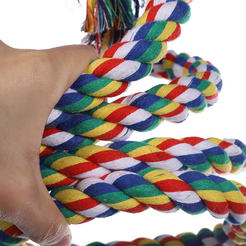 Cotton Rope Spiral Ladder: Colorful Chew Toy and Climbing Stand for Parrots