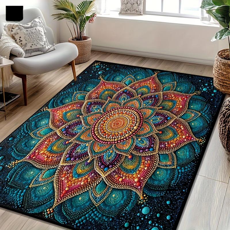 Mandala Pattern Carpet, Suitable for Living Room, Bedroom, Office, Home Decoration, Bohemian Home Decor, Artistic Pattern