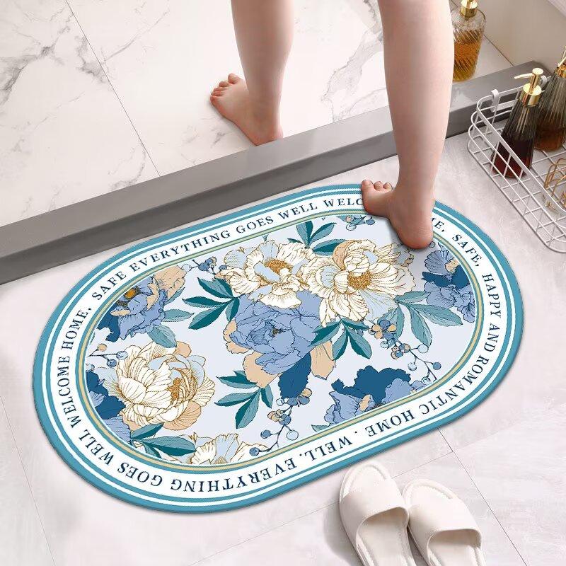 Diatom Mud Bathroom Floor Mat Toilet Toilet Toilet Door Water Absorption Non-slip Foot Mat Door Household Carpet