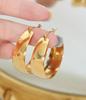 European-American Vintage Asymmetrical Round Titanium Steel Earrings for Women