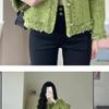 Spring 2025 Green Short Jacket | Celebrity-Inspired French Korean Style for Women