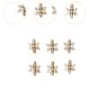 6x Christmas Tree Wood Hanging Pendant DIY Crafts Decorative Accessory with Clips for Holiday Decor Multifunctional Lightweight
