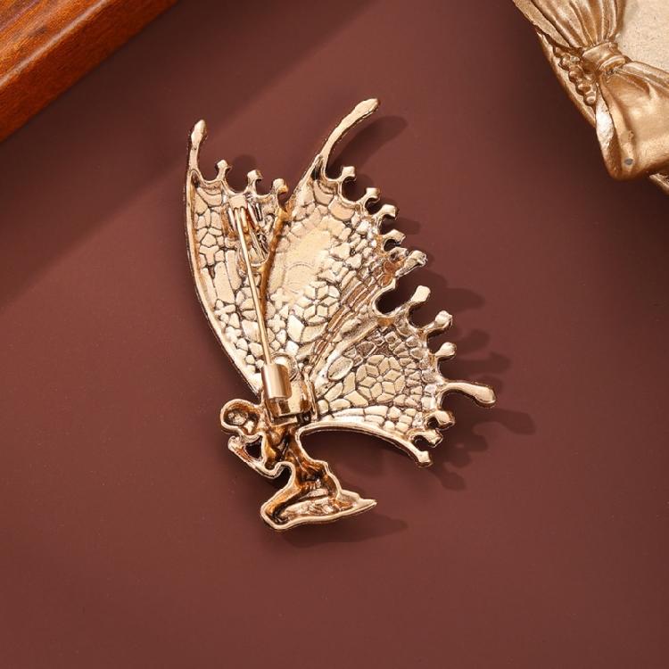 Delicate Floral Faerie Brooch Alloy Pin Featuring Butterfly Wing Elegant Suit Accessory Women Fashion Jewelry