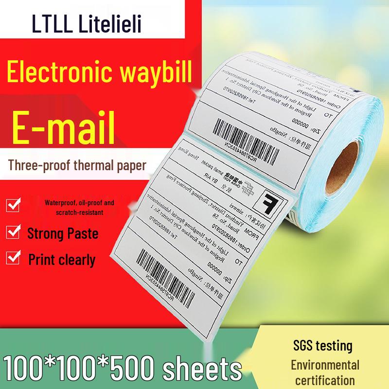 Durable 100x100mm Thermal Shipping Labels: Self-Adhesive for International Logistics and ePacket.