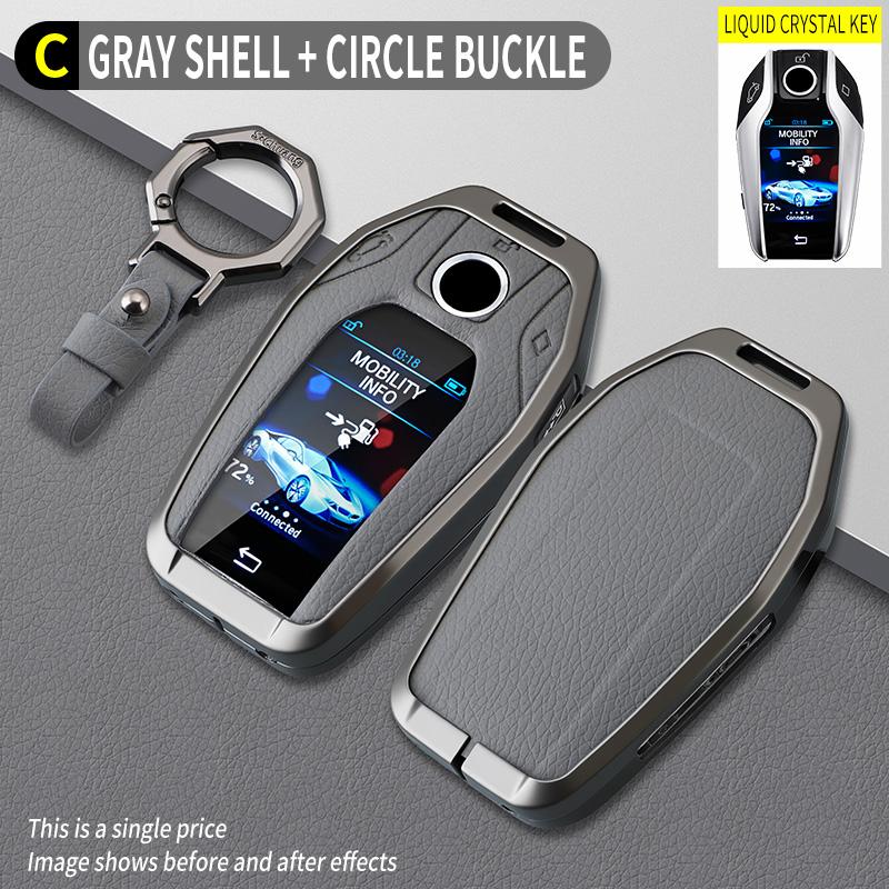 Zinc Alloy Car Key Case For Bmw G05 X5 G30 G12 G11 G32 G31 5 7 Series I8 I12 I15 G01 X3 G02 G07 Led Display Smart Accessories