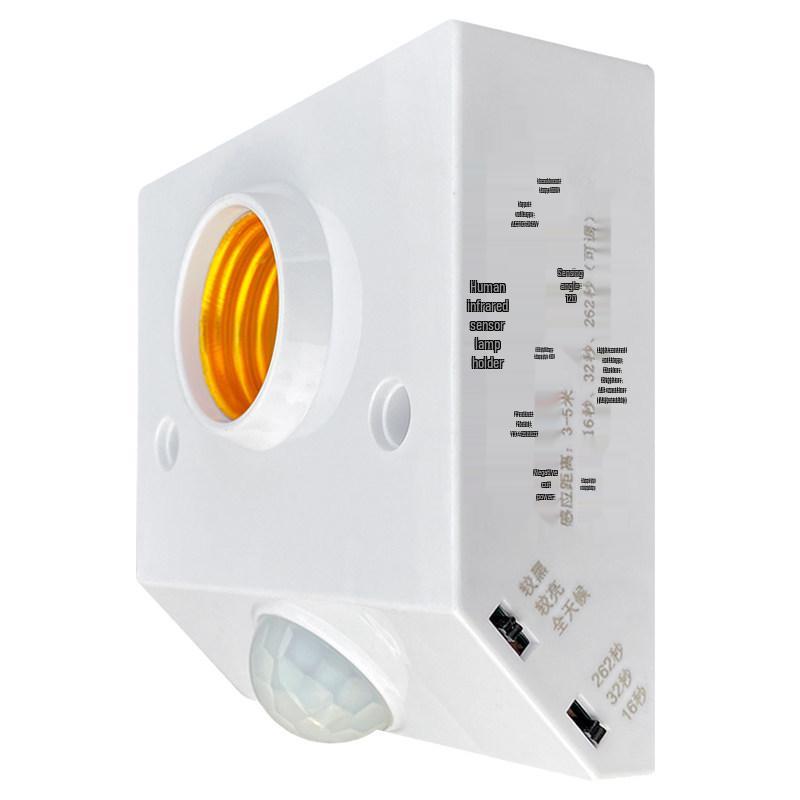 Motion-Sensing Infrared LED Lamp Holder with Adjustable E27 Base for Corridors