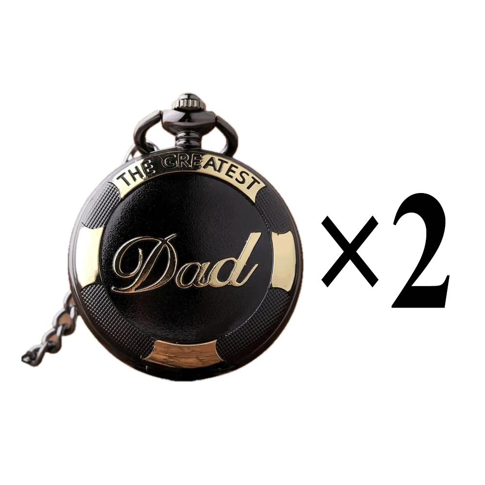 Fashion Casual Men'S Quartz Pocket Watch "The Greatest Dad" Engraved Round Dial Men's Pocket Watch for Father's Day Gift Reloj