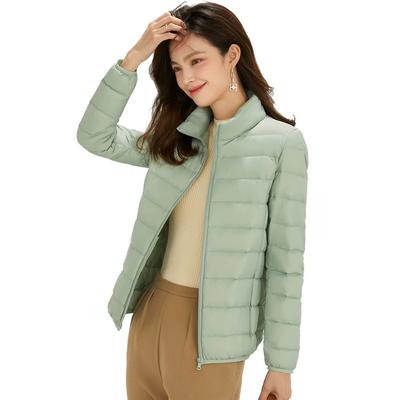 Damen Ultraleicht 90% Weiße Entendaunenjacken Damen Langarm Parkas Weicher Stoff Kurze Oberteile Mantel Windbreaker