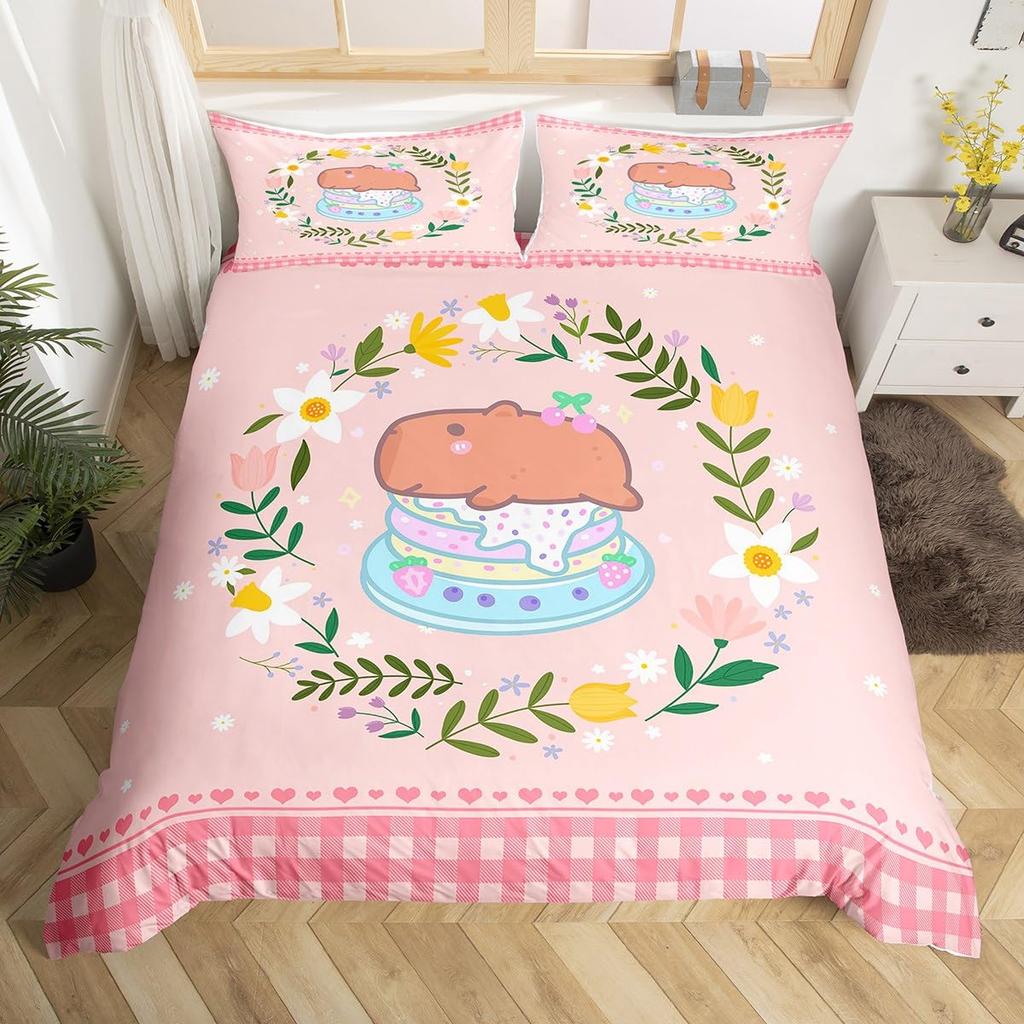 Cake Duvet Covers King Cute Bedding Set For Kids Adults Girls Bedroom Funny Food Duvet Cover Birthday Gifts Cake Bed Cover 3 Pcs