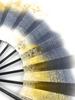 Love Gold Black Lacquered Fan for Dancing Fan, 1360, Gradient, Sand, 9.5 inches, Bone, Box, (Navy Blue)