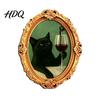 Home Decor Accessories 1/6Pcs Halloween Oval Frame Fridge Magnet Wooden Vintage Magnet Sets Refrigerator Kitchen Decoration Accessories Party Favors