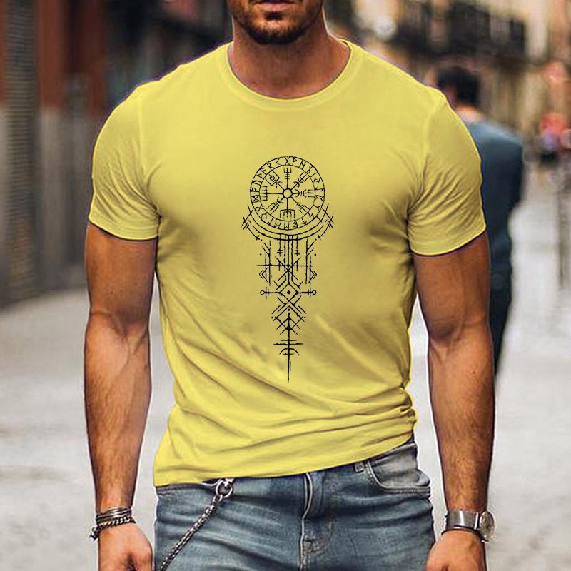 Viking Runic Compass Graphic T Shirts Funny Trip Tshirts Short Sleeve Tops Loose Fashion Harajuku T-shirts Men Brand T-shirt