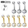 5/10 Pezzi Anello Ombelico in Titanio 14G 6mm 8mm 10mm 12mm Gioielli per Piercing Ombelicale con Zirconia Cubica Barra Corta Piercing Ombelicali