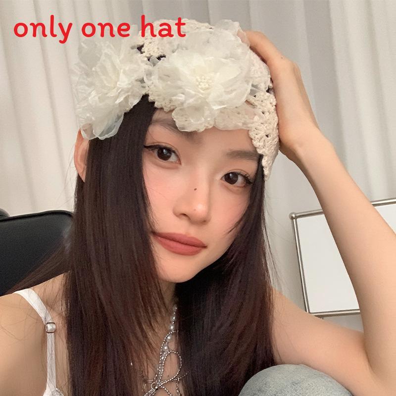 

Floral Crochet Sun Hat With Breathable Design For Summer Beach Vacation белый