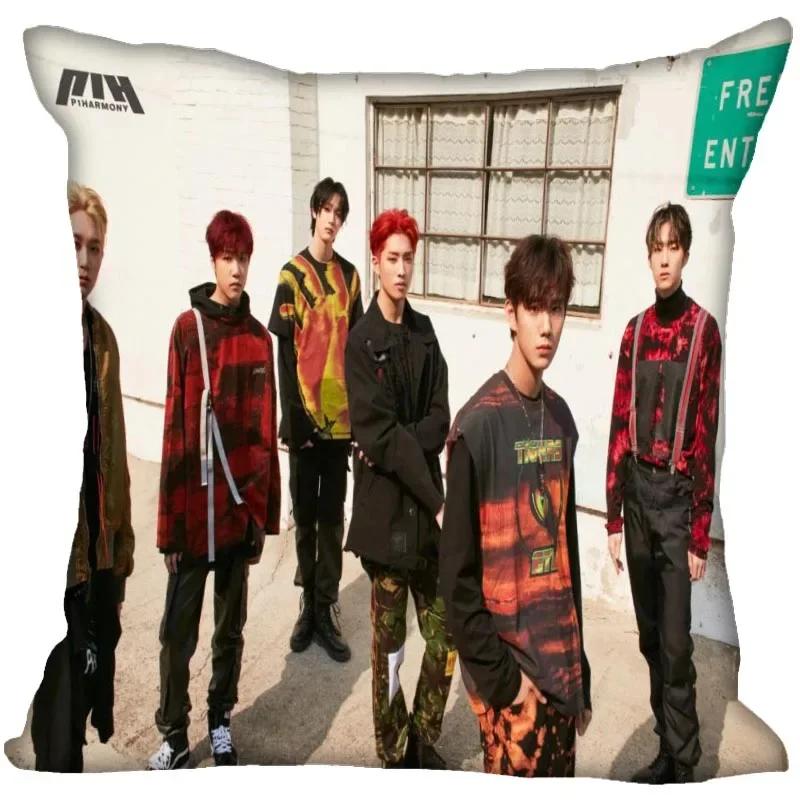 P1Harmony KPOP Cushion Cover Polyester Throw Pillow Case Super Soft Satin Fabric Cushion Cover Festive Home Decorative Cushions