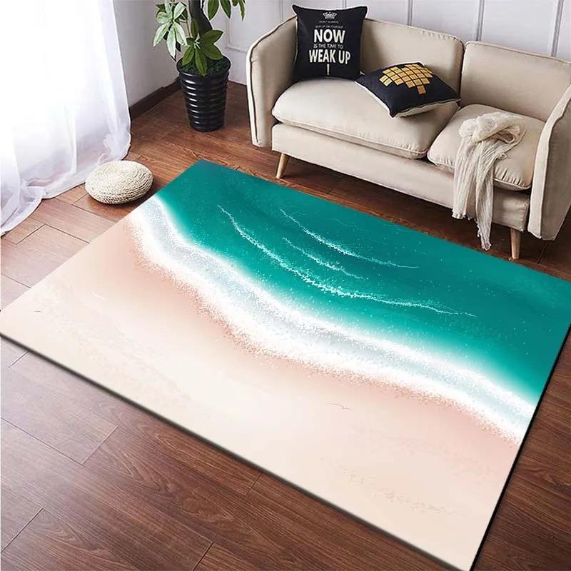 Beach Pattern Floor Mats Door Front Decoration Home Living Room Floor Mats