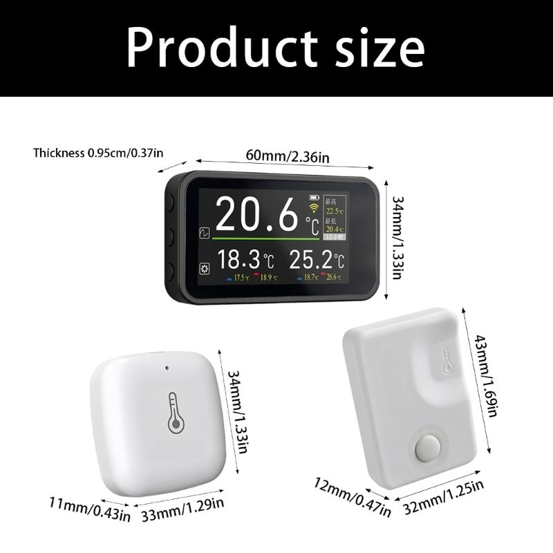 Monitor Digitale della Temperatura per Auto con Display LCD e Sensore Wireless, Schermo a Lettura Rapida per Pendolari e Auto Parcheggiate