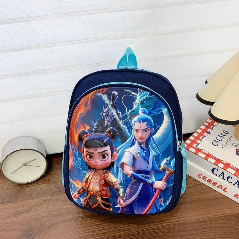 Pattern Ne Zha Printing Kids Backpack Schoolbag Breathable Large Bag Capacity