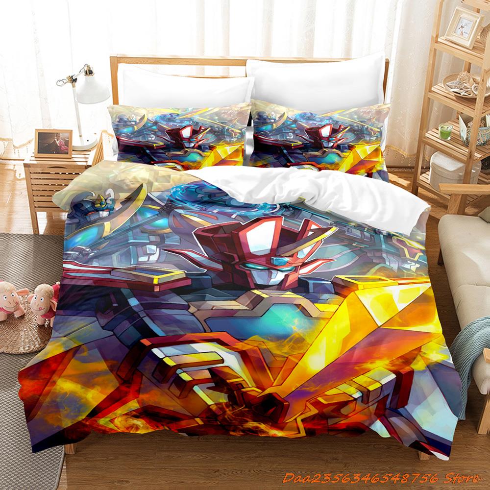 Cool Personelity Kpop Madou King Granzort Bedding Set Cartoon Anime Three-Piece Set Adult Kid Bedroom Three-Piece Suits 3D