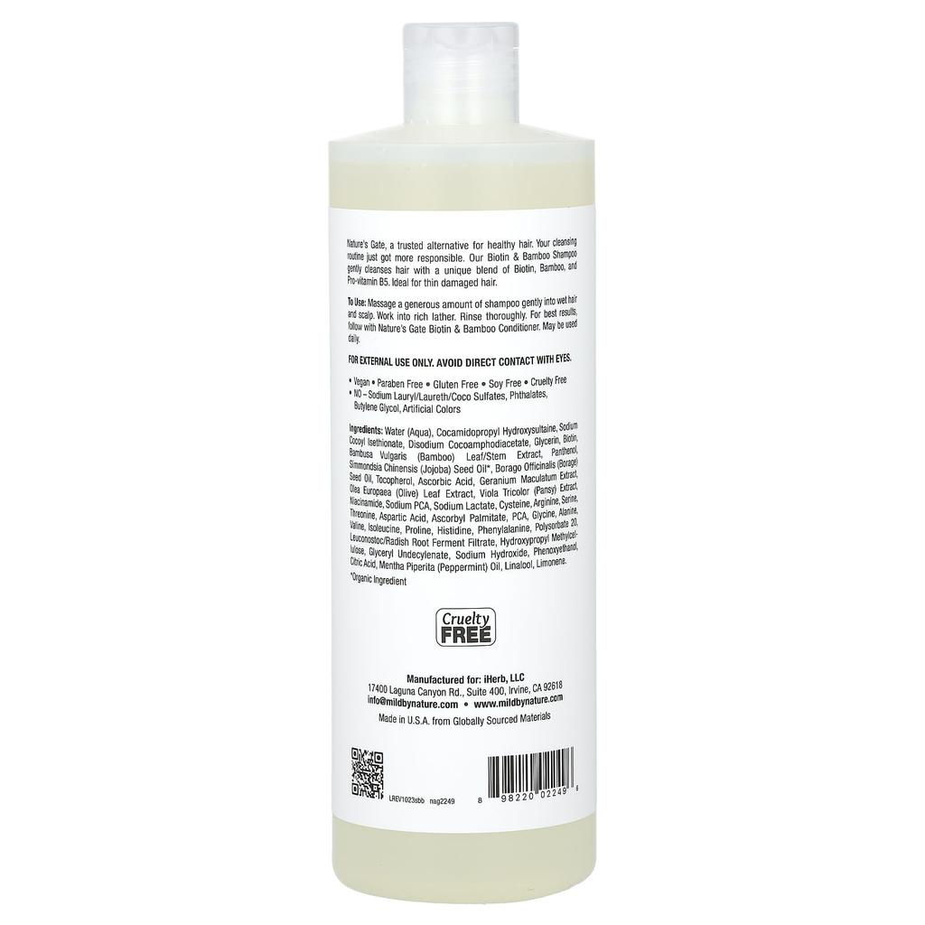 (Nature'S Gate), Biotin & Bamboo Shampoo, Fine Hair, 473Ml(16Fl Oz)