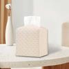 Large-Capacity Drawer Box PU Leather Foldable Tissue Box Modern Square Tissue Box  Car