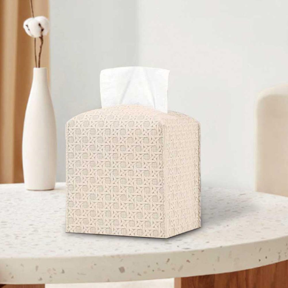 Large-Capacity Drawer Box PU Leather Foldable Tissue Box Modern Square Tissue Box  Car